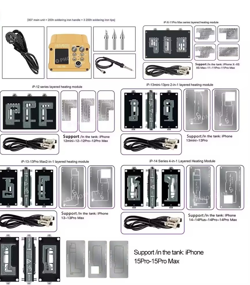 WL HT007+X-16 Pro Max İçin Anakart Isıtma Platformu Mold Set FulL SET