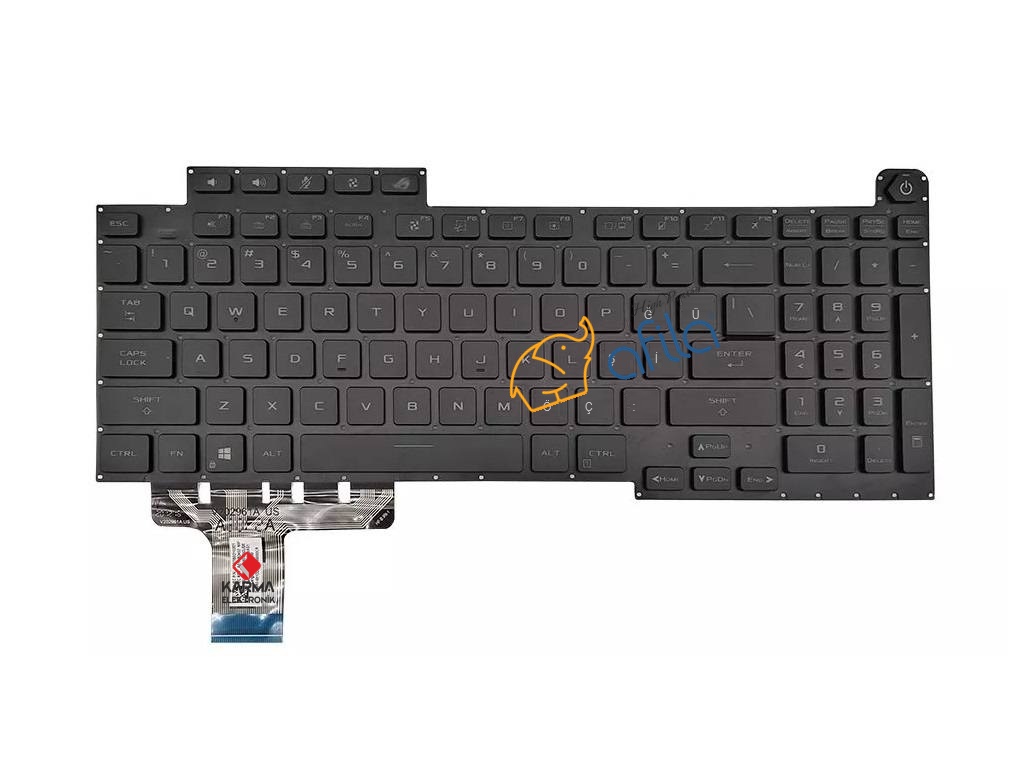 Asus G713P uyumlu Notebook Klavyesi, Laptop Tuş Takımı (Siyah TR) ışıklı - Ver.2 - Per-Key RGB / KL1202PR