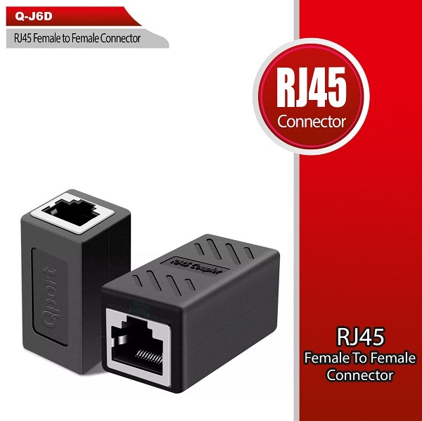 Qport Q-j6d Cat6 Rj45 Dişi Dişi Ara Konnektör (Birleştirici Aparat) RJ45 UZATMA APARATI
