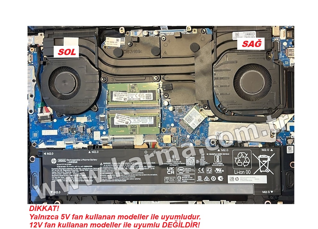 Hp Victus 16-r0000 Gaming Notebook Gpu Fanı - Ver.1 - 5V-60W (Sağ Fan) / FAN864