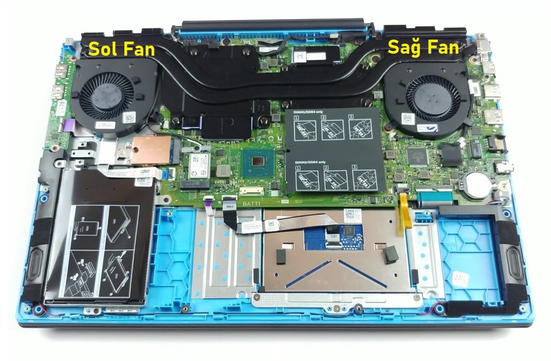 Dell G3 3500 (P89F) CN-0160GM Notebook Gpu, Vga, Ekran kartı Fanı - V2 - Sol / NBFAN290V2