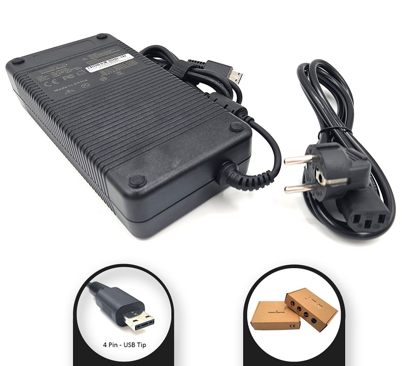 MSI uyumlu 20V 12A 240W 4 Pin USB Tip Rectangle Adaptör, Şarj Cihazı (Büyük Type-c) / RPA-AC339