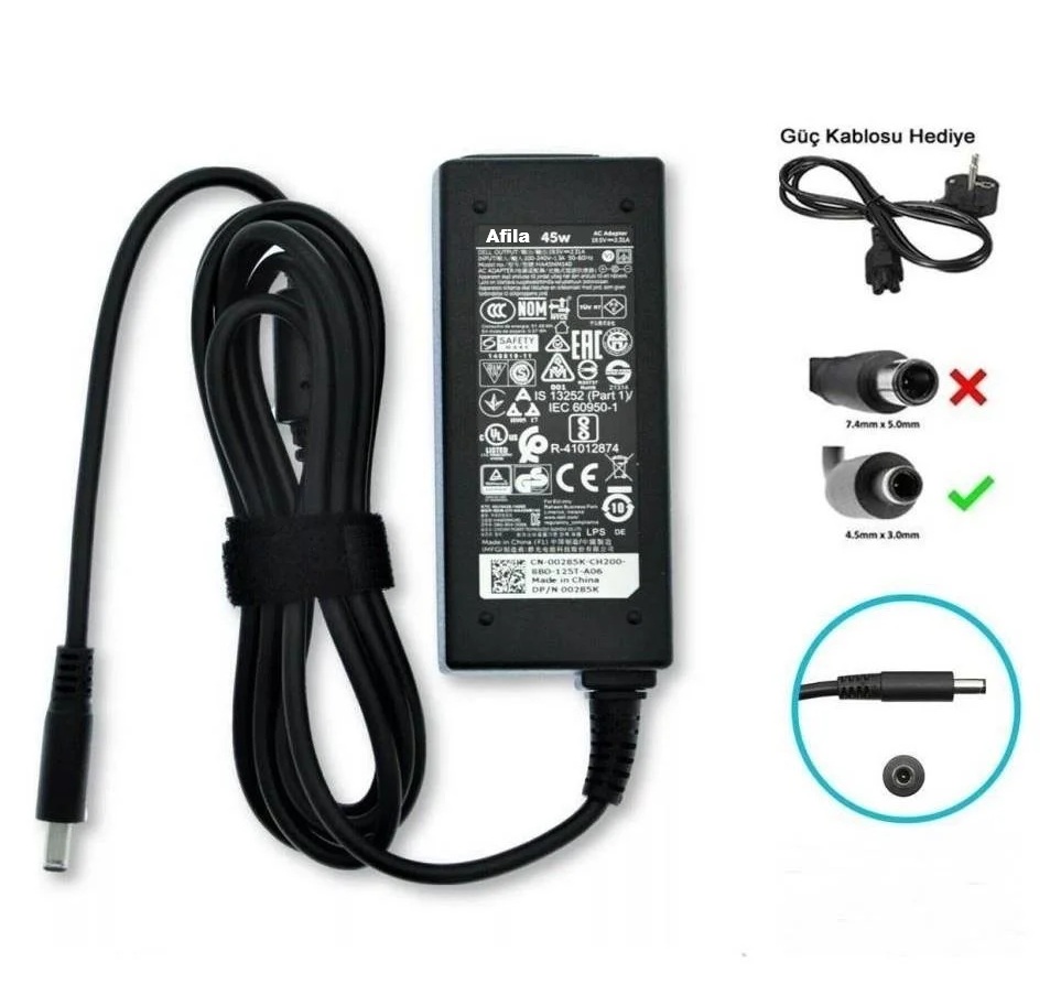 Dell uyumlu 19.5V 2.31A 45W (4.5*3.0mm) Notebook Adaptör, Şarj Aleti Cihazı