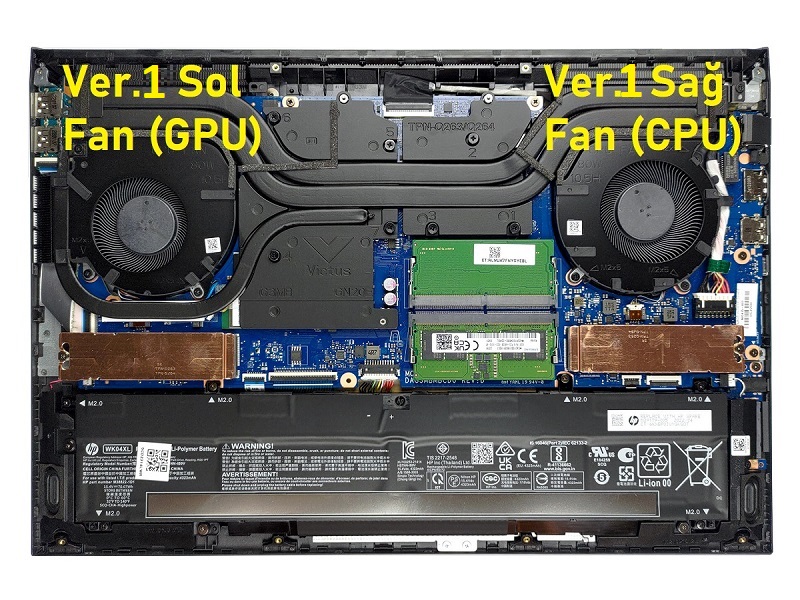 Hp Victus 16-d0000 Serisi Notebook Fanı - Sağ-Sol SET (CPU+GPU Fan) - V2 / 80W