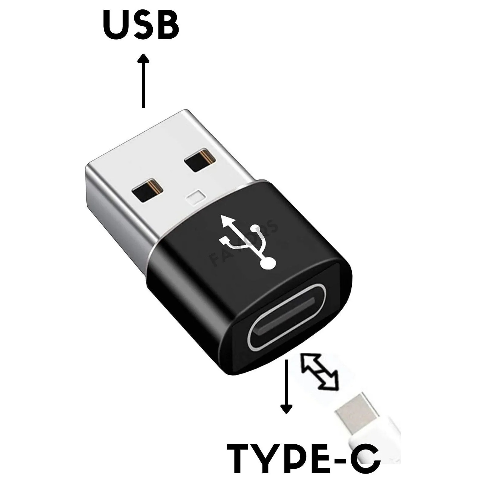 USB to Type-C Adapter Dönüştürücü Converter (USB Soketi Type-C Ye Çevirici) METAL