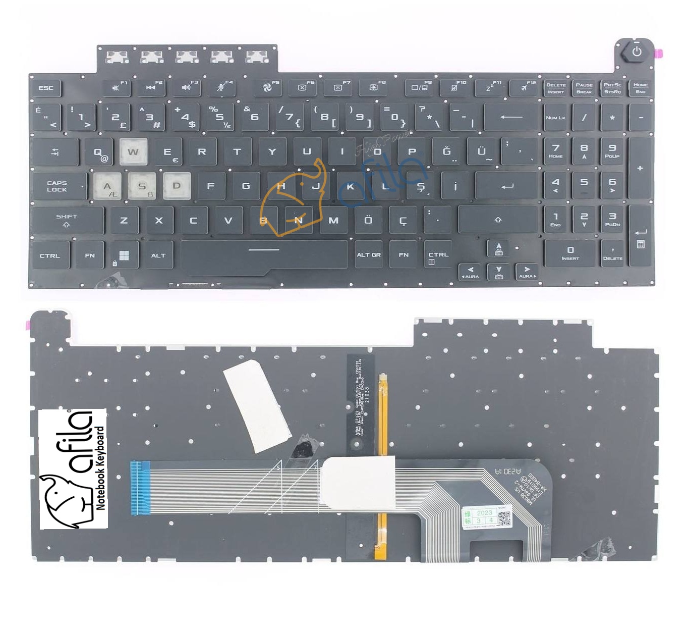 Asus FA506, FX506I Notebook Klavyesi, Laptop Tuş Takımı (Siyah TR) Işıklı (RGB) / KL1025