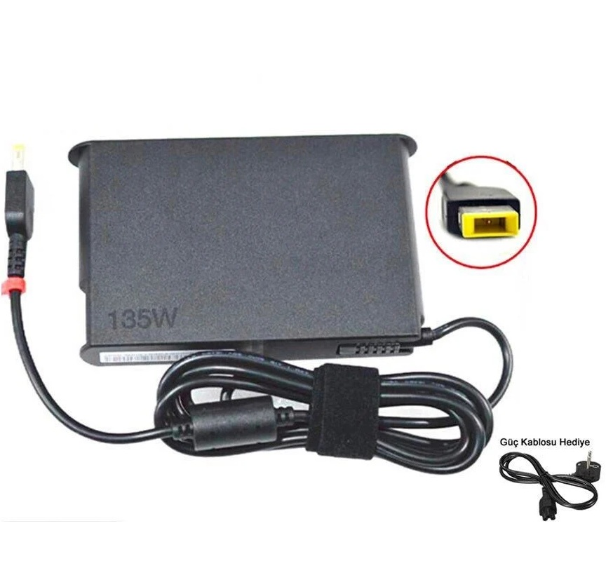 Lenovo 20V 6.75A 135W USB Uç Notebook Adaptörü (KARE) Square - Orjinal Üretici