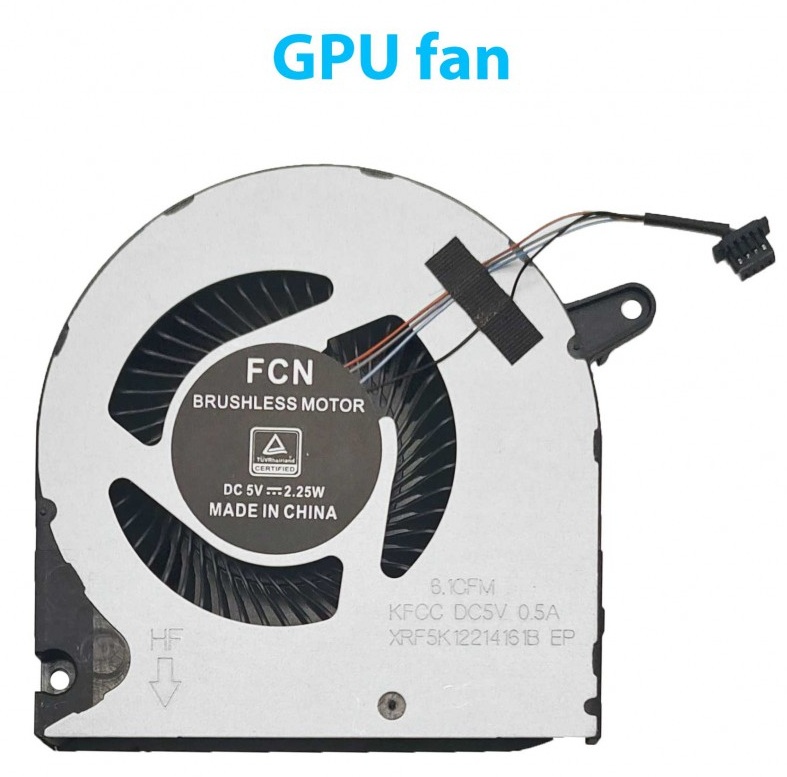 Dell G3 3500 (P89F) CN-0160GM Notebook Gpu, Vga, Ekran kartı Fanı - V2 - Sol / NBFAN290V2