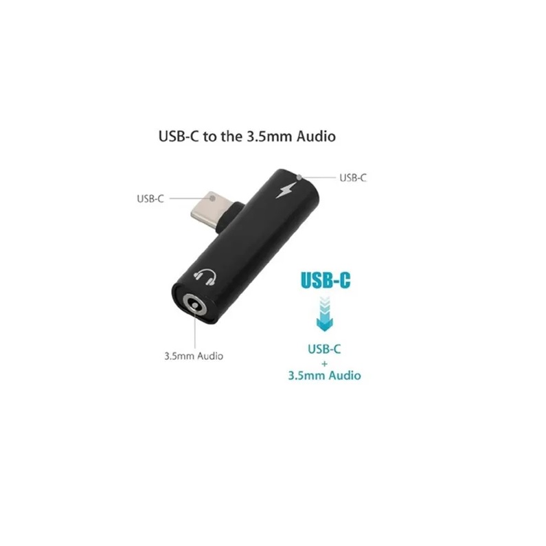 Type-C To USB-C + 3.5mm Aux Stereo Kulaklık/aux/şarj Dönüştürücü Adaptör (Converter)
