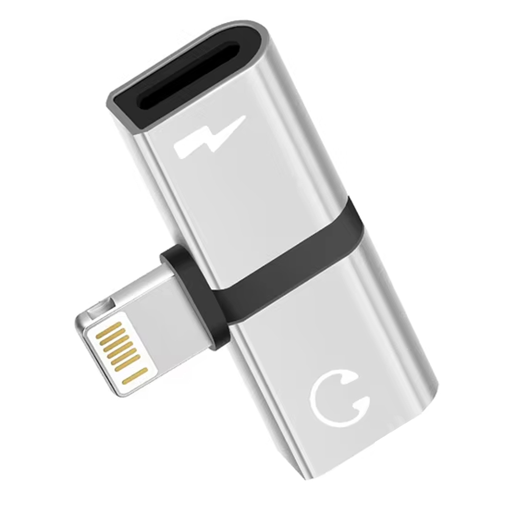iPhone Lightning to 2 in1 Şarj Kulaklık Çevirici Adaptör Jack 3.5mm Aux Jack - PM-18316, MH030