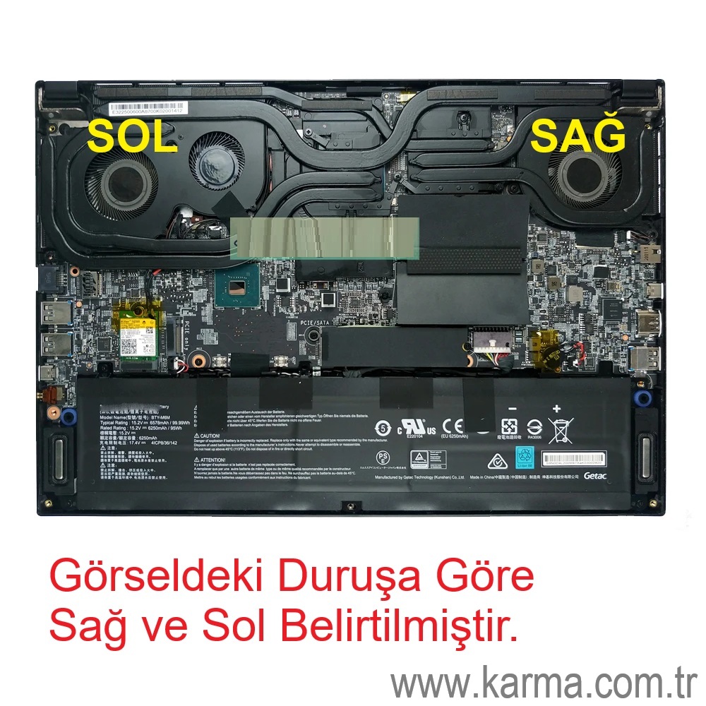 MSI WS66 GS66 P66 Stealth 11UG 11UE 11UH 11UMT 11UKT Notebook Gpu-Vga Fan - Ekran Kartı Fanı - Ver.1 - Sol
