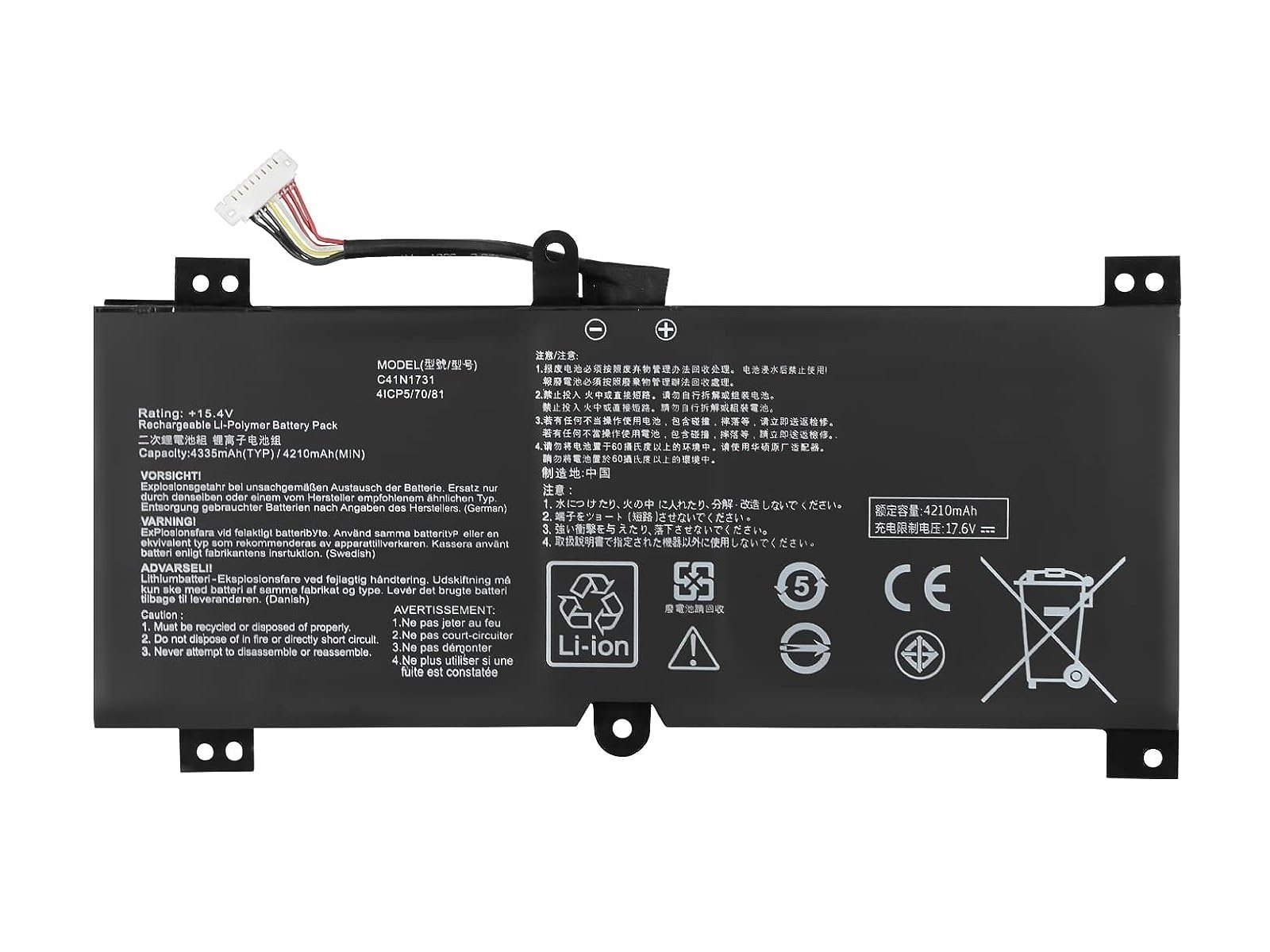 Asus C41N1731 Notebook Bataryası, Laptop Pili - Ver.1 / RASL-184