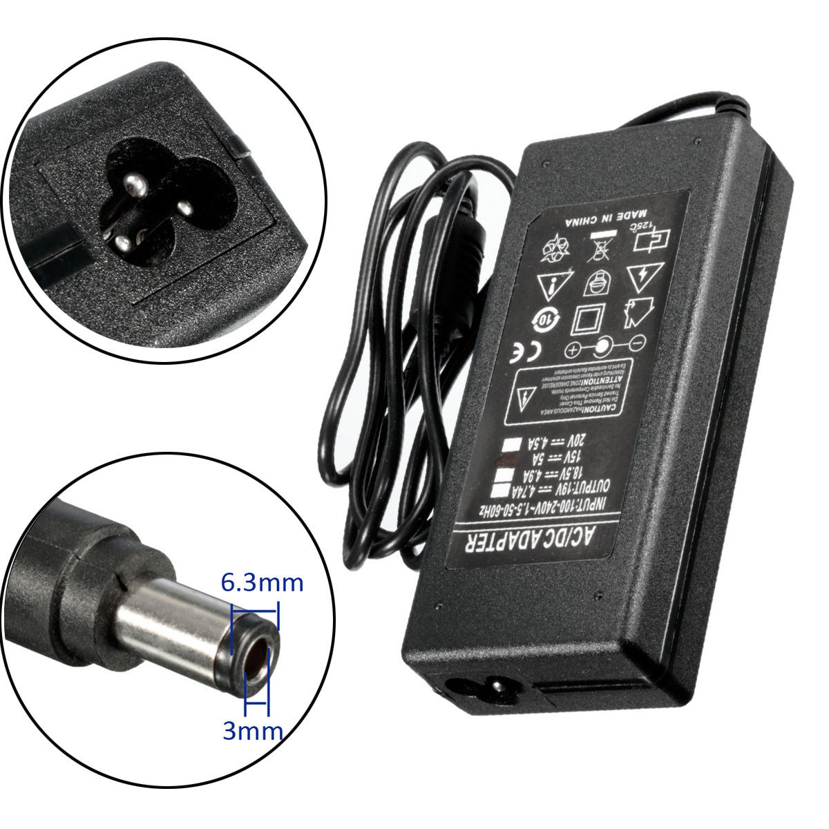 Toshiba 15V 5A 75W (6.3*3.0mm) Notebook Adaptörü, Laptop Şarj Cihazı / FNA-TO151