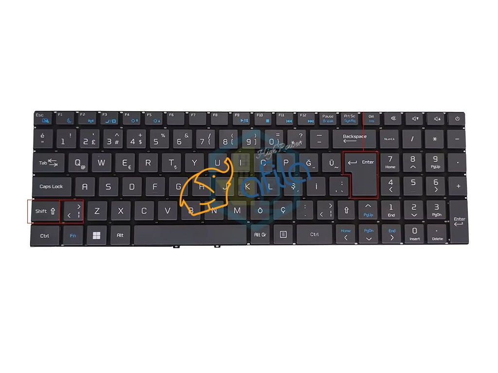 Casper Nirvana C370 Serisi Uyumlu Notebook Klavyesi, Laptop Tuş Takımı (Siyah TR)