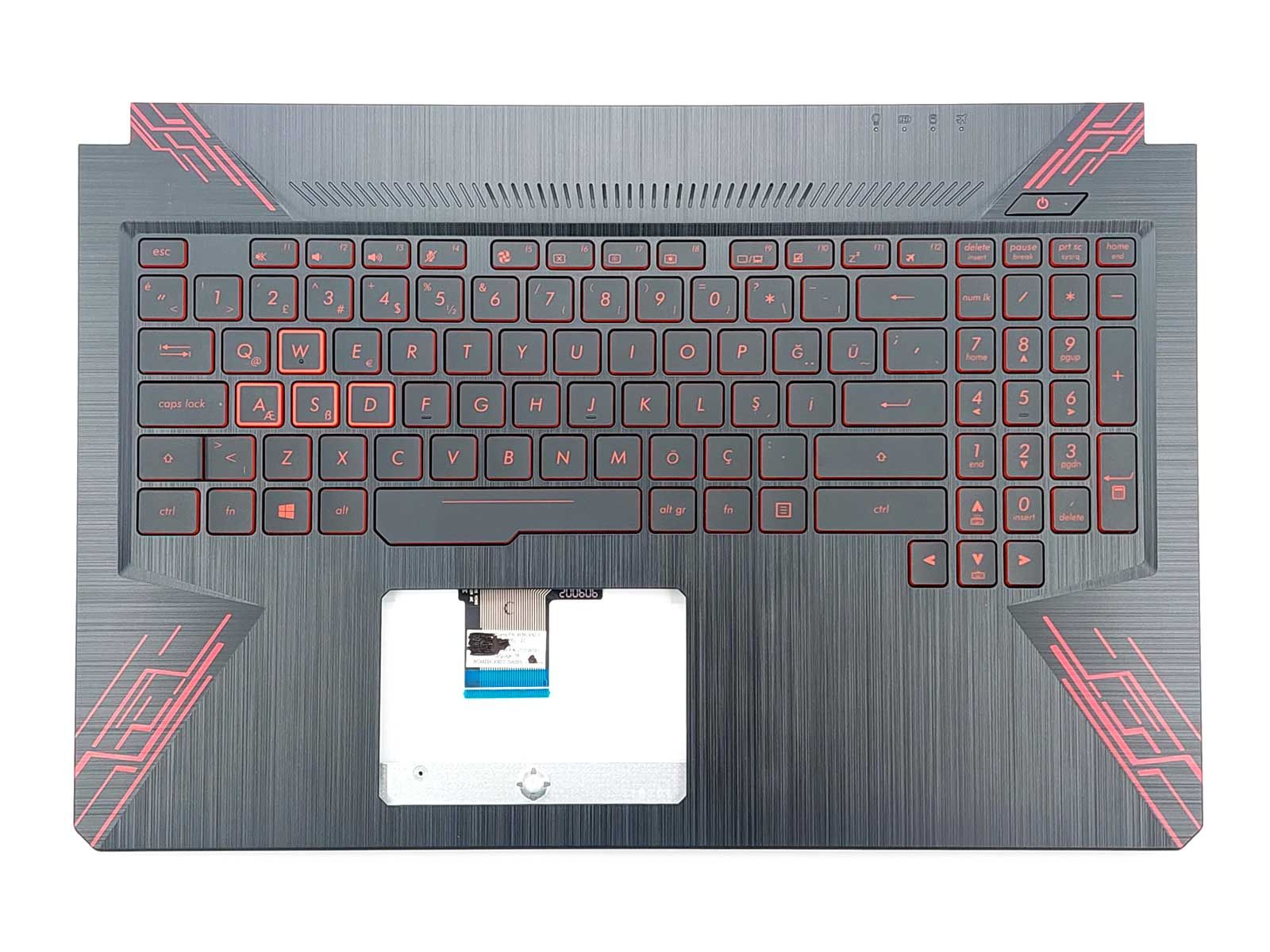 Asus FX504G, FX504GD Notebook Klavyesi - Üst Kasa - Siyah - TR - Backlit