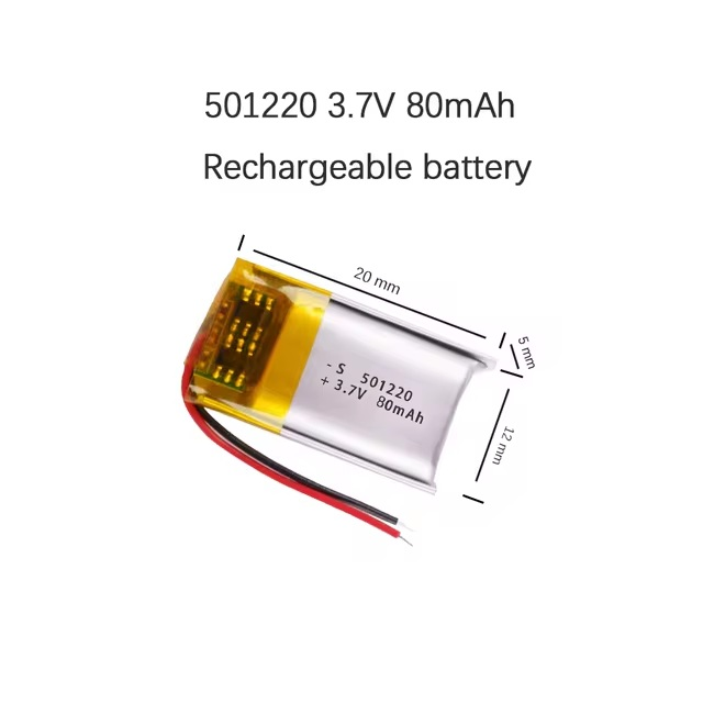 501220 3.7V 80MAH LITHIUM POLYMER BATTERY (Lityum Polimer Ciklet Pil)