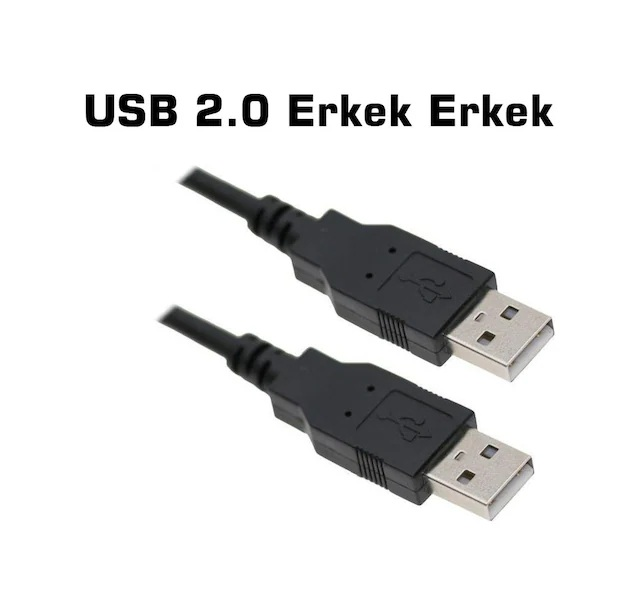 USB 2.0 Erkek - Erkek M/M Kablo 50cm - Soğutucu Kablosu (İki Tarafı USB Kablo) USB to USB