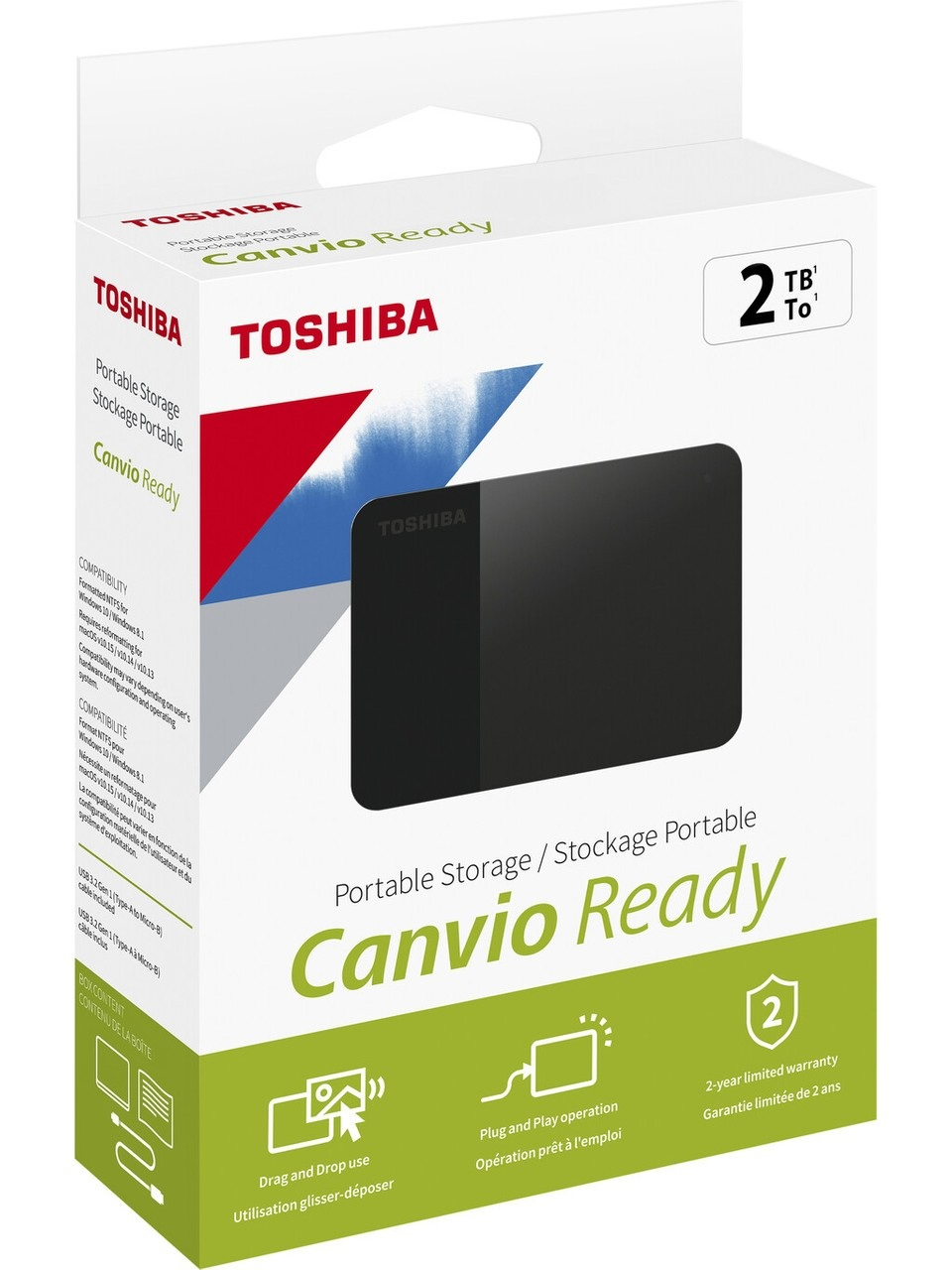 Toshiba CANVIO READY 2TB 2.5" USB3.2 Siyah - Taşınabilir Disk (HDTP320EK3AA)