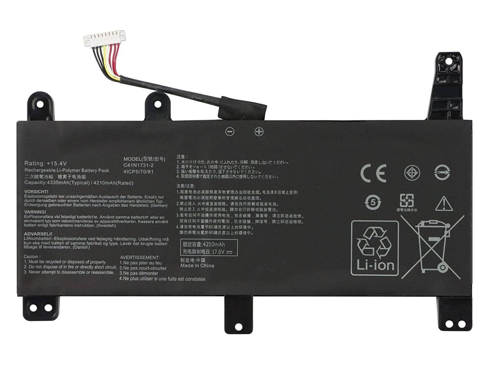 Asus C41N1731 Notebook Bataryası, Laptop Pili - Ver.3 / RASL-226