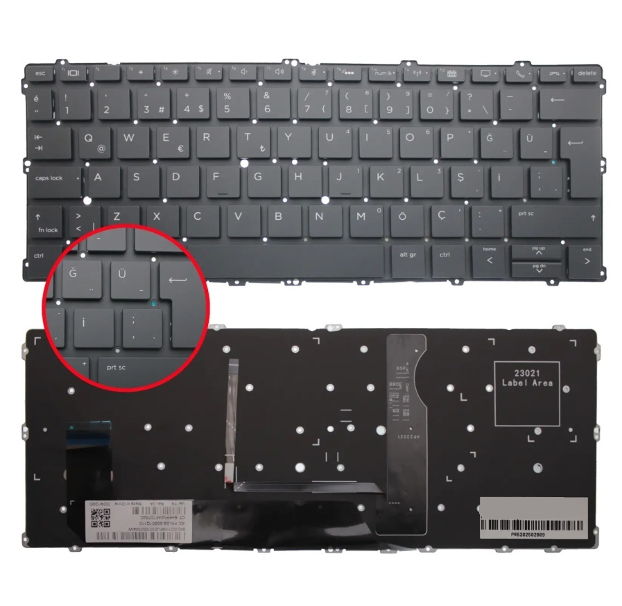 Hp EliteBook x360 1020 G2 Notebook Klavyesi, Laptop Tuş Takımı (Siyah TR) ışıklı / KL0438