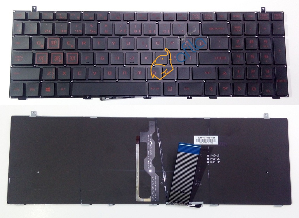 Monster Abra A5 V8.1 Notebook Klavyesi, Tuş Takımı (Siyah TR) Kırmızı Harfli - ışıklı / KL0270RD