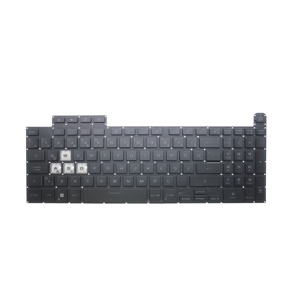 Asus TUF Gaming F15 FX507R Notebook Klavyesi, Tuş Takımı (Siyah TR) RGB ışıklı / KL1112