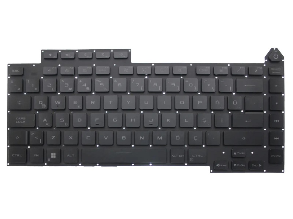 Asus G513I, G513R, G513Q Notebook Klavyesi, Laptop Tuş Takımı (Siyah TR) ışıklı - Ver.2 (Per-Key RGB)/ KL1035V2