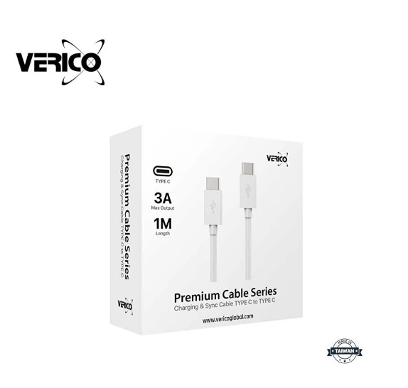 Verico Type-C to Type-C 3A Şarj Kablosu 4CW-I4BWE1-NN