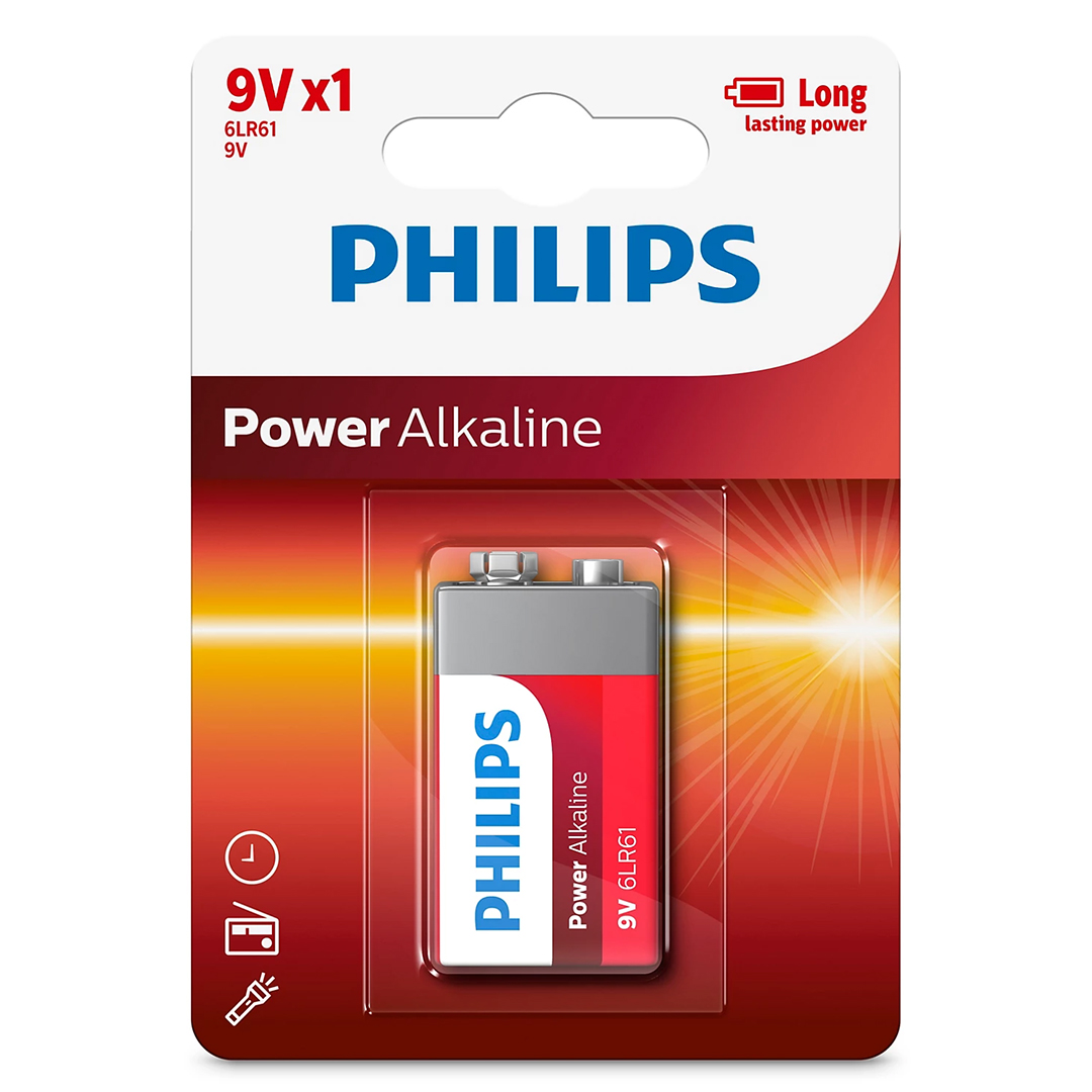 PHILIPS 6LR61-P1B 9 VOLT POWER ALKALİN PİL - TEKLİ (9V Philips)