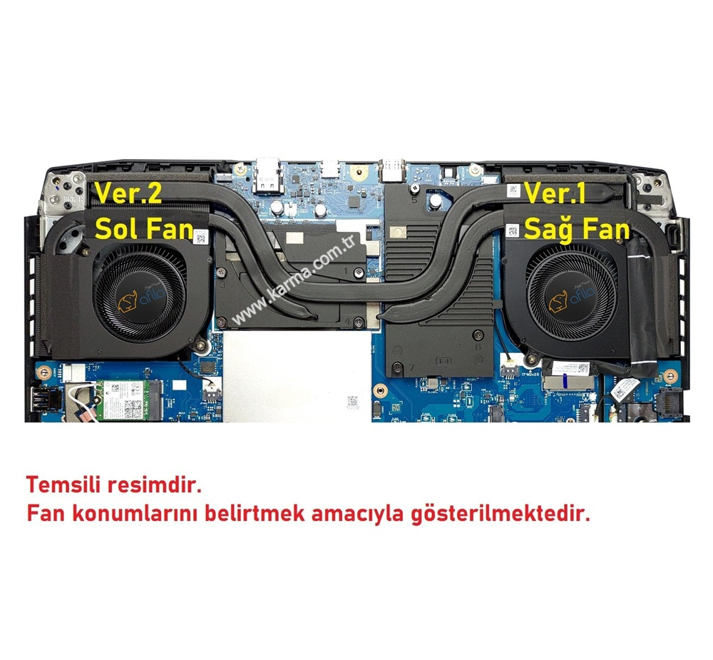 Acer Nitro 5 (2022) N22C1, AN515-58, PH317-55 Serisi Notebook GPU Fanı V1 (Sağ) - 12V / FAN720