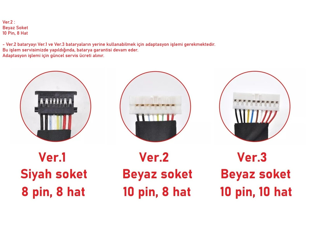 MSI BTY-M491 Notebook Bataryası, Pili - Ver.2 - Beyaz Soket - 10 Pin 8 Hat / RMSL-029