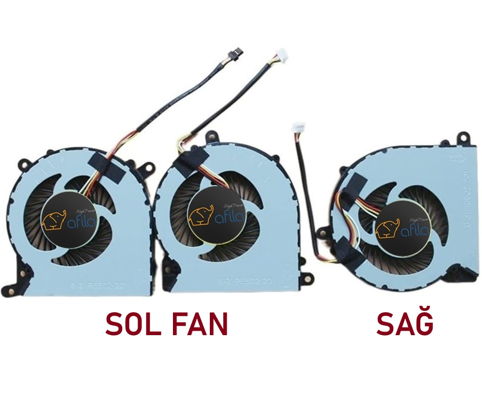 Clevo P650 P650HS P650HS-G P650N CPU + GPU Cooling Fanı, Sağ-Sol Set (3'lü Takım)