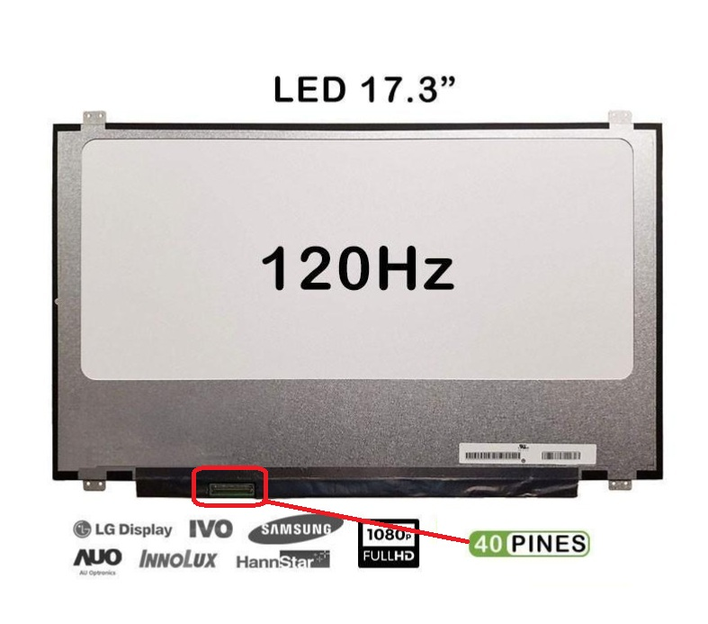B173QTN01.4 17.3" inç 40Pin Slim QHD IPS 120Hz (2560*1440) Lcd Ekran, Panel (Sol Soket)