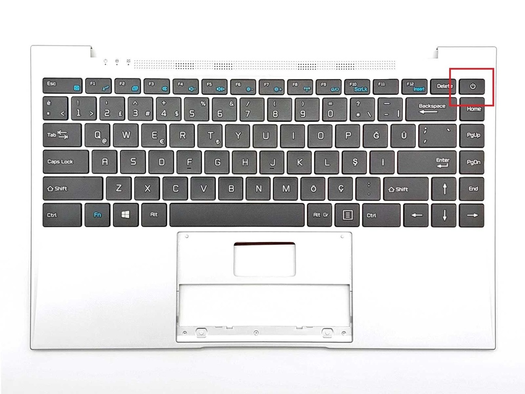 Casper Nirvana C350 Uyumlu Notebook Klavyesi - Üst Kasa (Silver) - Siyah - TR - Ver.1 / KL1014CT