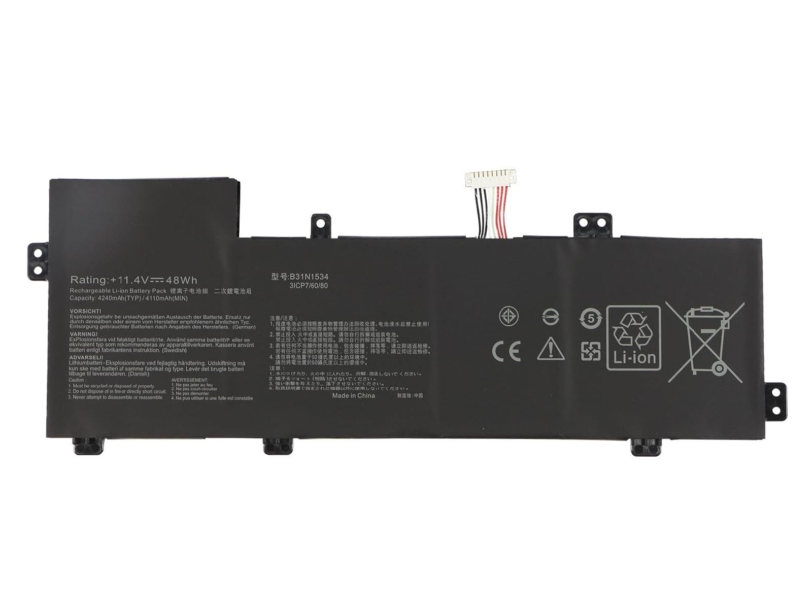 Asus UX510U, B31N1534 Notebook Bataryası, Laptop Pili / RASL-214