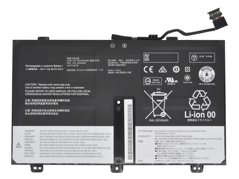 Lenovo ThinkPad S3 Yoga 14 14 20D, 20F, 00HW001 SB10F46439 Notebook Bataryası, Pili / RLL-101