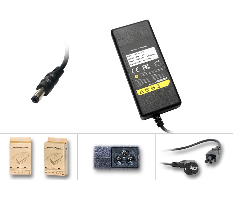 12V 6A 72W (5.5x2.5mm) Universal Plastik Kasa Power Adaptör / RPA-AC006