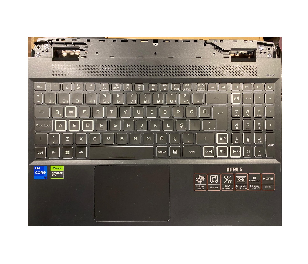 Acer Nitro 5 AN515-58, (N22C1), AN515-46 Notebook Üst Kasa Klavye (Klavye Dahil)