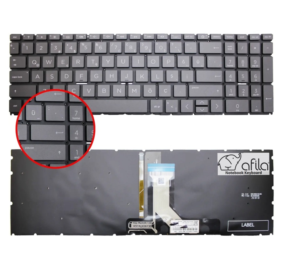 Hp 250 G10 Notebook Klavyesi, Laptop Tuş Takımı (Siyah TR) ışıklı / NBKL1220LD