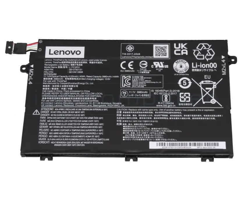 Lenovo ThinkPad E480, E580, 01AV445, L17L3P51 Notebook Bataryası, Laptop Pili (Orjinal ürün)