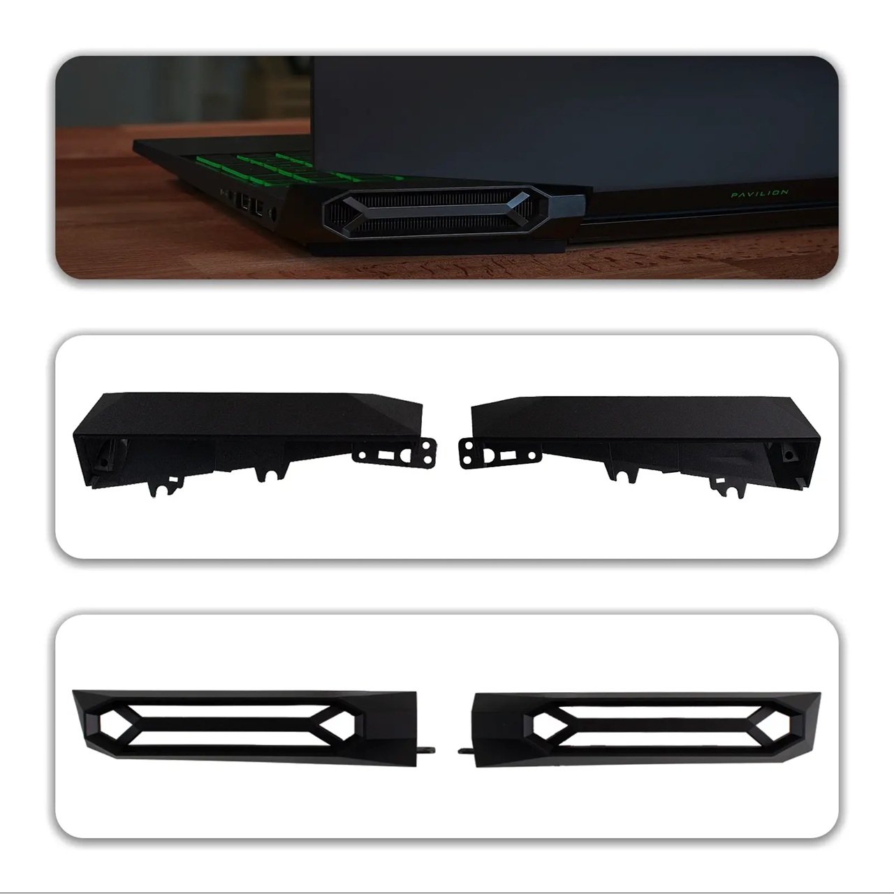 Hp Pavilion Gaming 15-dk, 15-dk0000 Notebook Üst Kasa Fan Arka Kapağı ve Sağ-Sol Menteşe Kapakları L56911-001