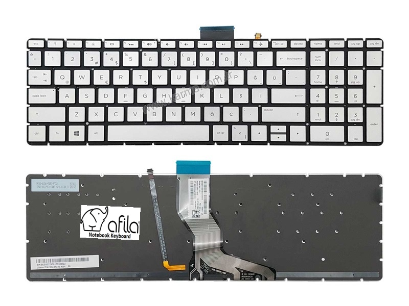 Hp 15-bs000 Notebook Klavye, Laptop Tuş Takımı (Silver, Gri TR) Işıklı / KL0059SLD