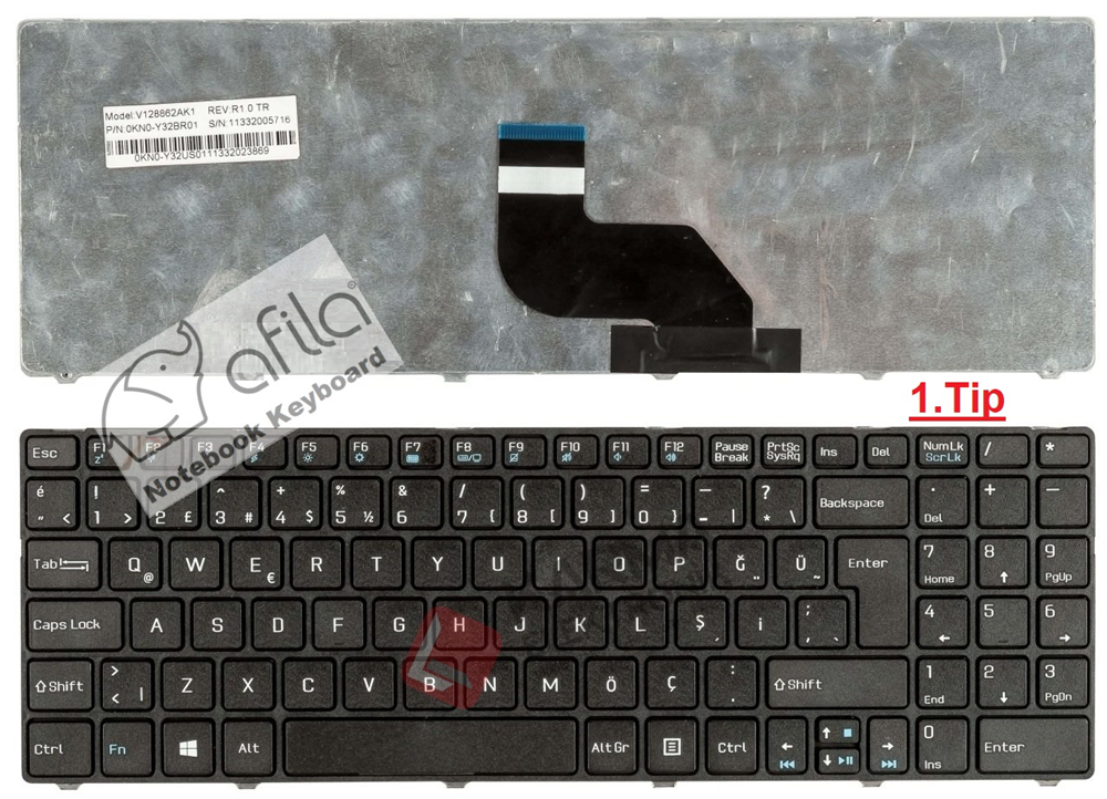 Casper Nirvana A15, H36 Serisi Notebook Klavyesi, Laptop Tuş Takımı (Siyah TR)