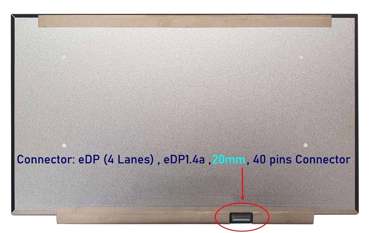 17.3" inç 40Pin Slim IPS (3840*2160) Full Hd 4K Lcd Ekran, Panel B173ZAN06.1 120Hz (Vidasız) / Ver.1 / Sağ Soket / Dar