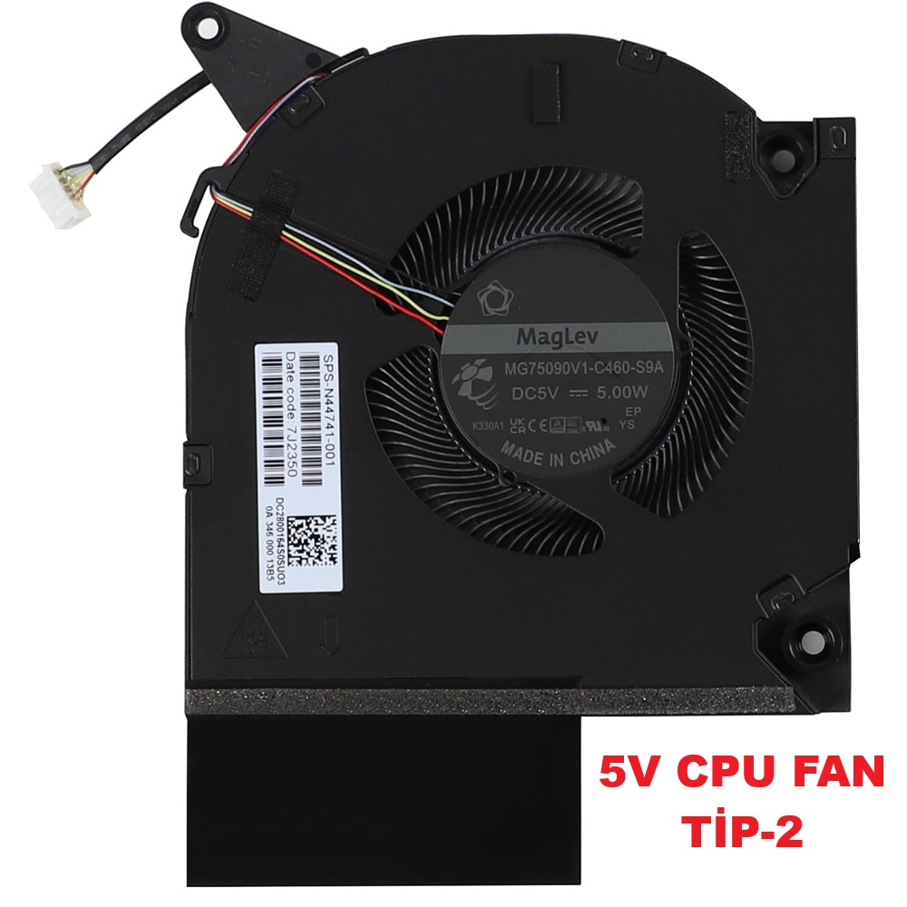 Hp Omen MG75090V1-C460-S9A, DC2800164S0SUO3 CPU Fanı - 5V - Sağ