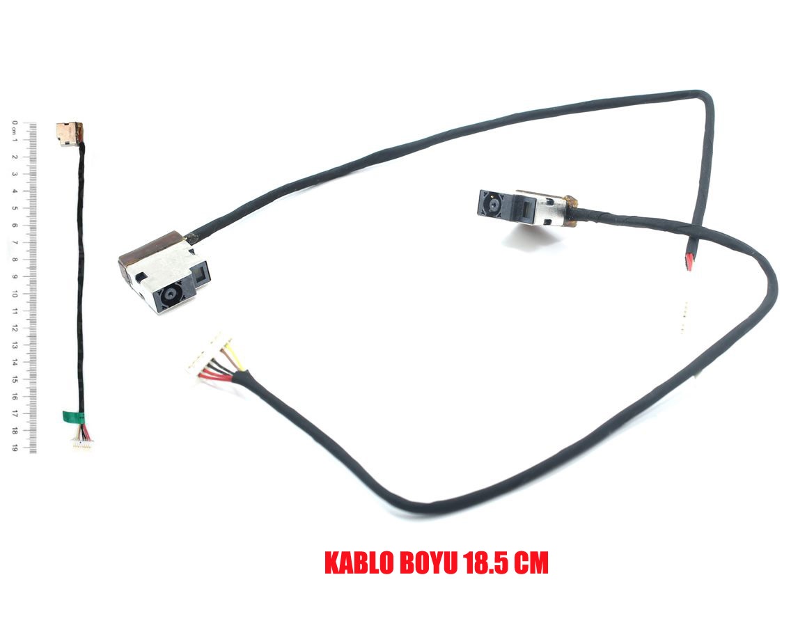 HP Pavilion 15-ab, 15-ak, 15-bs, 15-bw 799749-S17 Serisi Uyumlu Notebook DC Power Jack Şarj Soketi 8-Pin 4.5mm (19cm Kablolu)