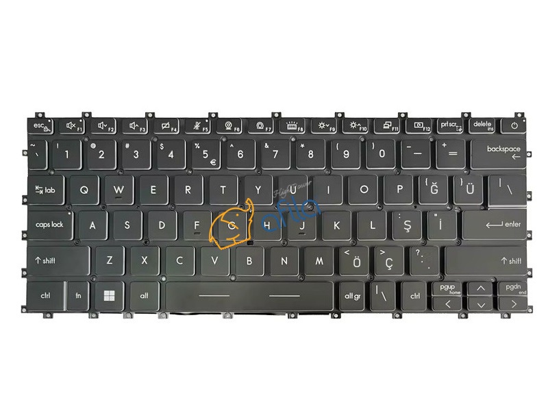 MSI Modern 14 C11M (MS-14J3) / C5M /C7M (MS-14J K) Notebook Klavyesi - Siyah - TR - Backlit / KL1251