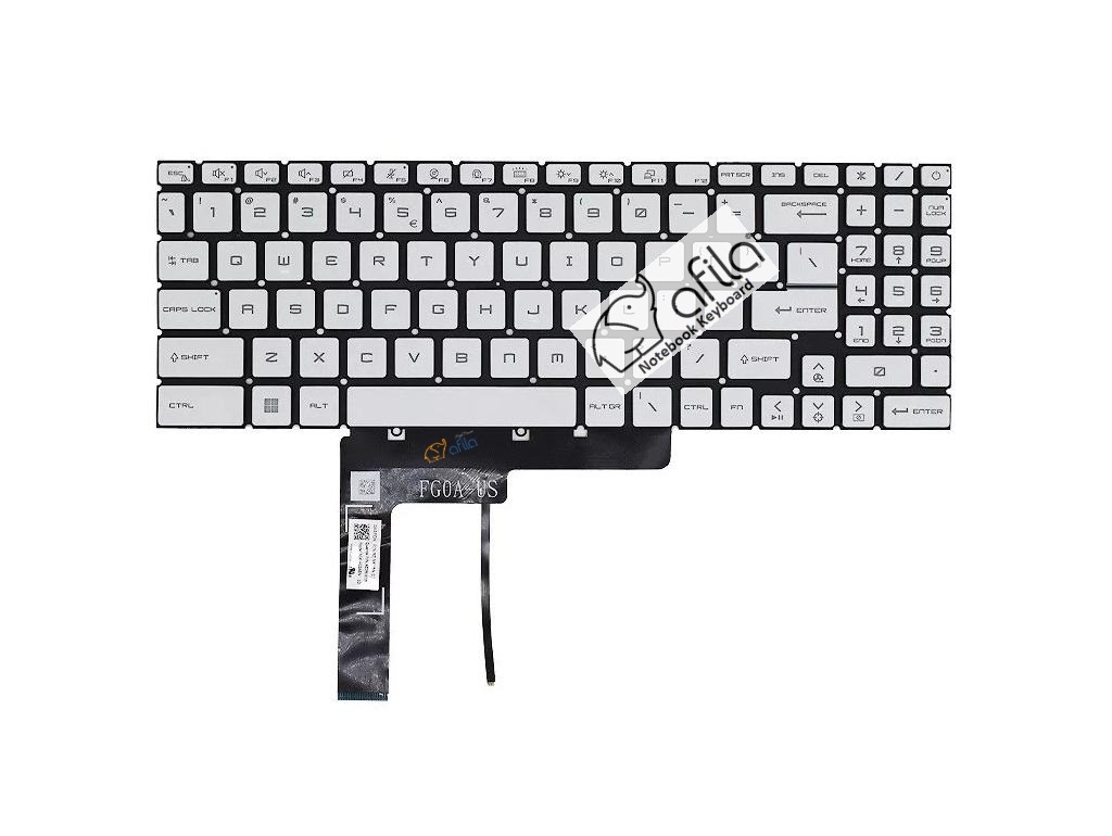 MSI Katana GF66 GF76, MSI Pulse GL66 GL76 MS-1582 MS-1583 MS-17L1 MS-17H3 Klavye Beyaz TR, Ver.1 (Beyaz Işık)