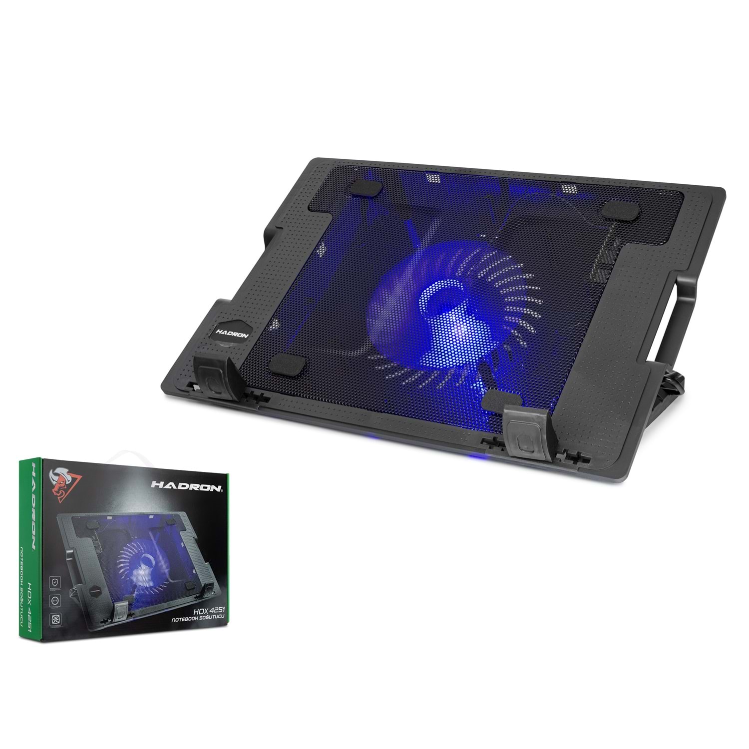 HADRON HDX4251 Notebook & Laptop Soğutucu Stant - LED'li Siyah