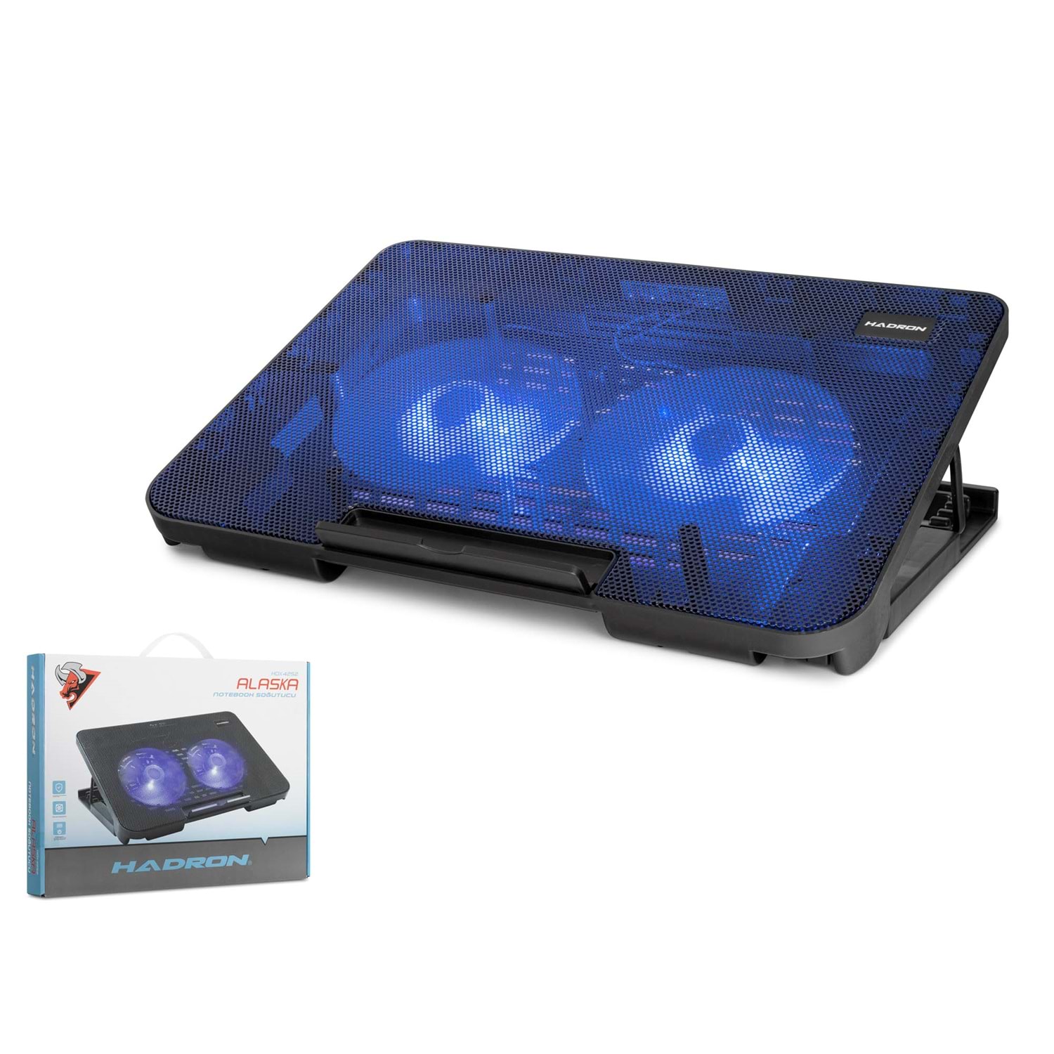 HADRON HDX4252 Notebook & Laptop Soğutucu Stant - Led'li / ÇİFT FANLI SİYAH